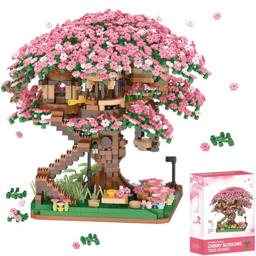 FULHOLPE Sakura Baum Bausteine Bausatz, 2138+ Klemmbausteine Modular...