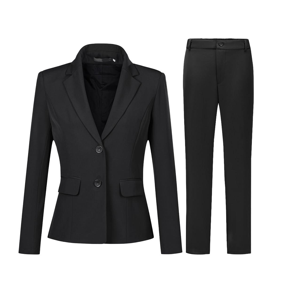 YYNUDA Zestaw damskich spodni biznesowych, krój slim fit, blezer ze spodniami, elegancki do biura, na wesele
