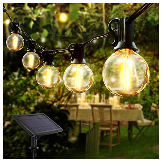 VOKSUN Guirnaldas Luminosas Solar, 25+2 LED 7.6M/24.9FT Guirnalda Luces con 4 Modos IP44 Impermeable Luces Decorativas para Interior y Exterior Jardín Terraza, Patio, Navidad, Fiesta