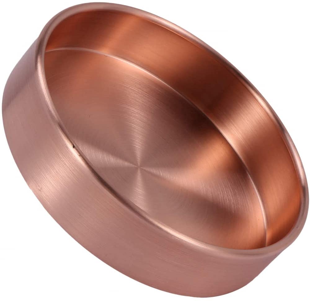 Miedziana okrągła taca do przechowywania stół metalowy organizer do przechowywania biżuterii organizer na małe przedmioty taca do przechowywania dekoracja 14 * 14 cm