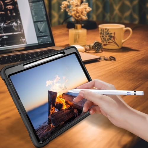 Image of WHITBULL Rugged Shockproof Heavy Duty Back Case Cover Compatible with Xiaomi Mi Pad 7 / Mi Pad 7 Pro (11.2 inch) with S Pen Holder, Black