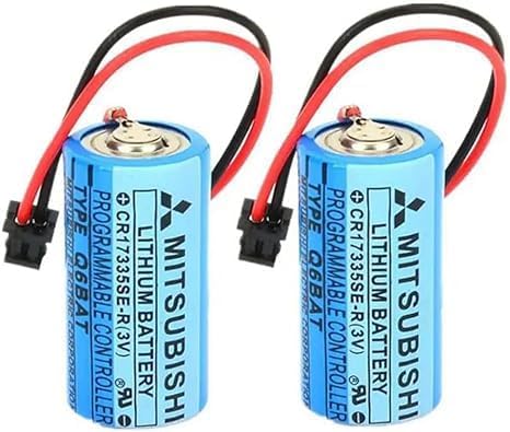Miniatura 2 de BAOBUTE CR17335SE-R 1800mAh 3V Q6BAT PLC Batería de litio para sistema QNS Q6BAT Q25PRHCPU Q170HBATC con enchufe negro
