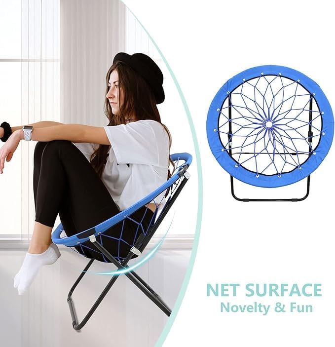 Sillón Plegable Redondo con Respaldo Abierto Color Azul miniatura 6
