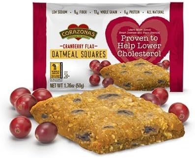Heart Healthy Cranberry Flax Oatmeal Square, 72 Squares