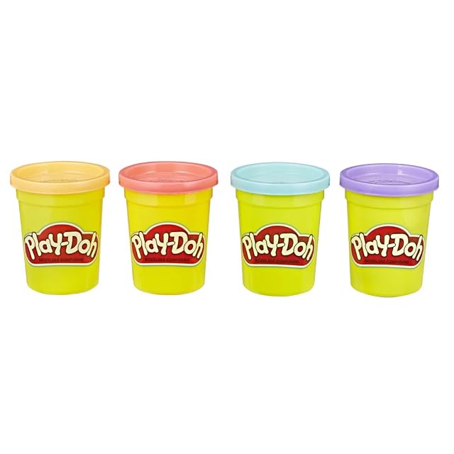 Play-Doh Hasbro Pack de 4 Plastilinas en Colores Pastel, para Niños y Niñas de 2 Años en Adelante, Juguete Creativo, Motricidad Fina