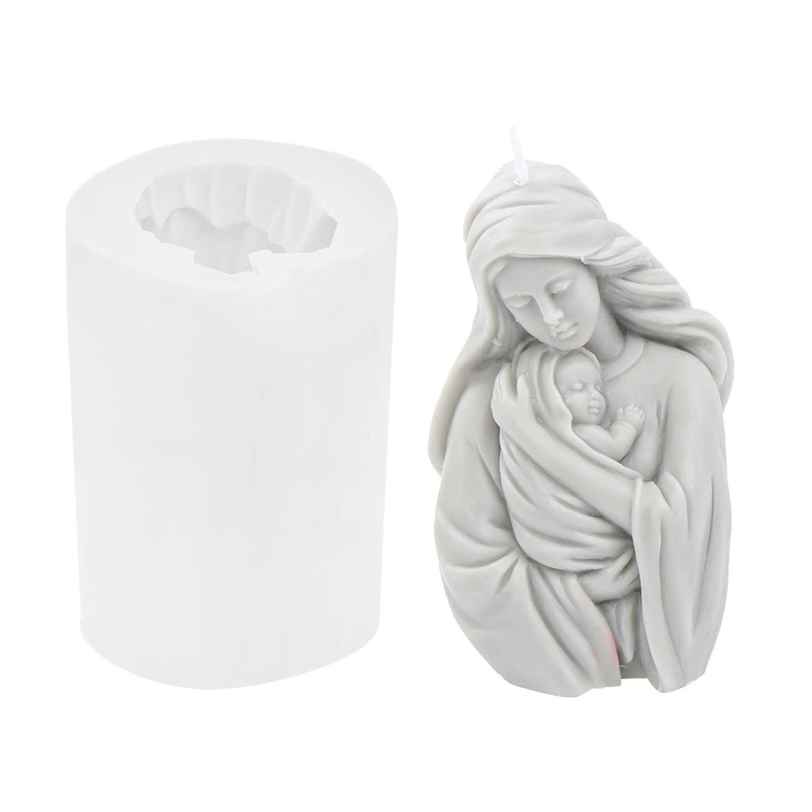 Oxxggkao Holy Mother Baby Silicone Mold Soap Making Chocolate Candy Cake Decorating Tool Supplies Silicone Mold for Baking Cake