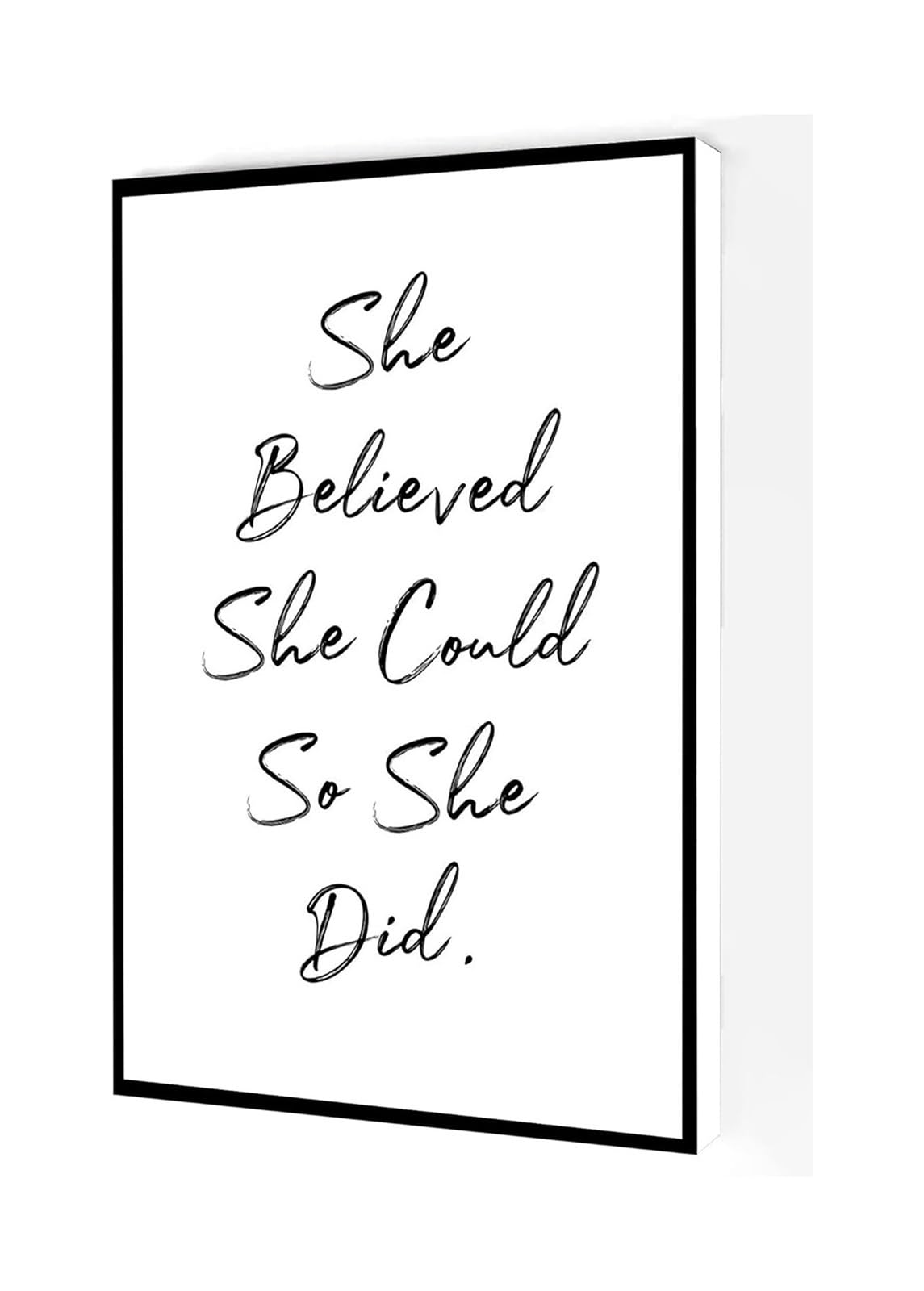 RNUMLIGH Be Brave Quote Print - She Believed She Could So She Did, Typography Wall-Art for Strong Women, Entrepreneur Office Decor(Unframed,08X12inch(20X30cm))