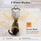 Veehoo Wireless Cat Water Fountain for Drinking, 2.5L Battery Operated Cat Fountain with Stainless Steel Tray Motion Sensor, Cordless Quiet Drinking Fountains for Cats Rechargeable with 6pcs Filters - Image 5