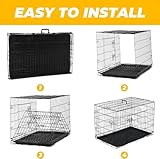 JupiterJx Metal Dog Crate Cage, Foldable Puppy Pet Cage With 2 Doors Easy Clean, Durable Dog Cage With Carrier Handle & Chew Resistant Plastic Base Tray For Dog Puppy Training (Black, 30") - Image 4