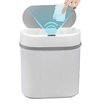 Automatic Touchless Trash Can, Motion Sensor Trash Bin, Large Capacity Motion Sensitive Kitchen Can, Anti-Odor Slim Waste Bin with Lid, Space-Saving Kitchen Cans for Bathroom, Living Room