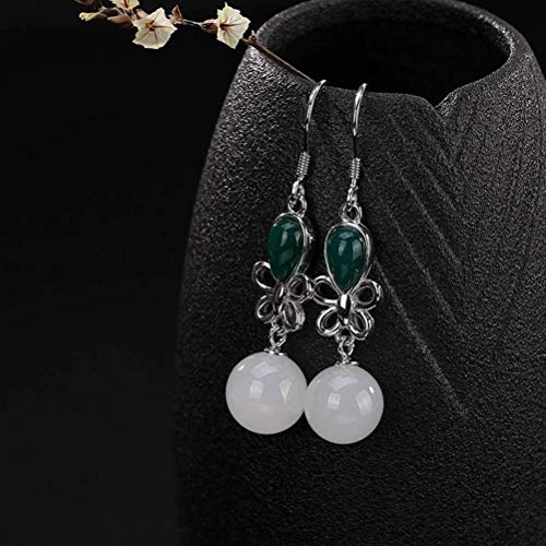 Boucles d'oreilles pour femmes en néphrite véritable le cadeau rétro parfait chargé de symboles