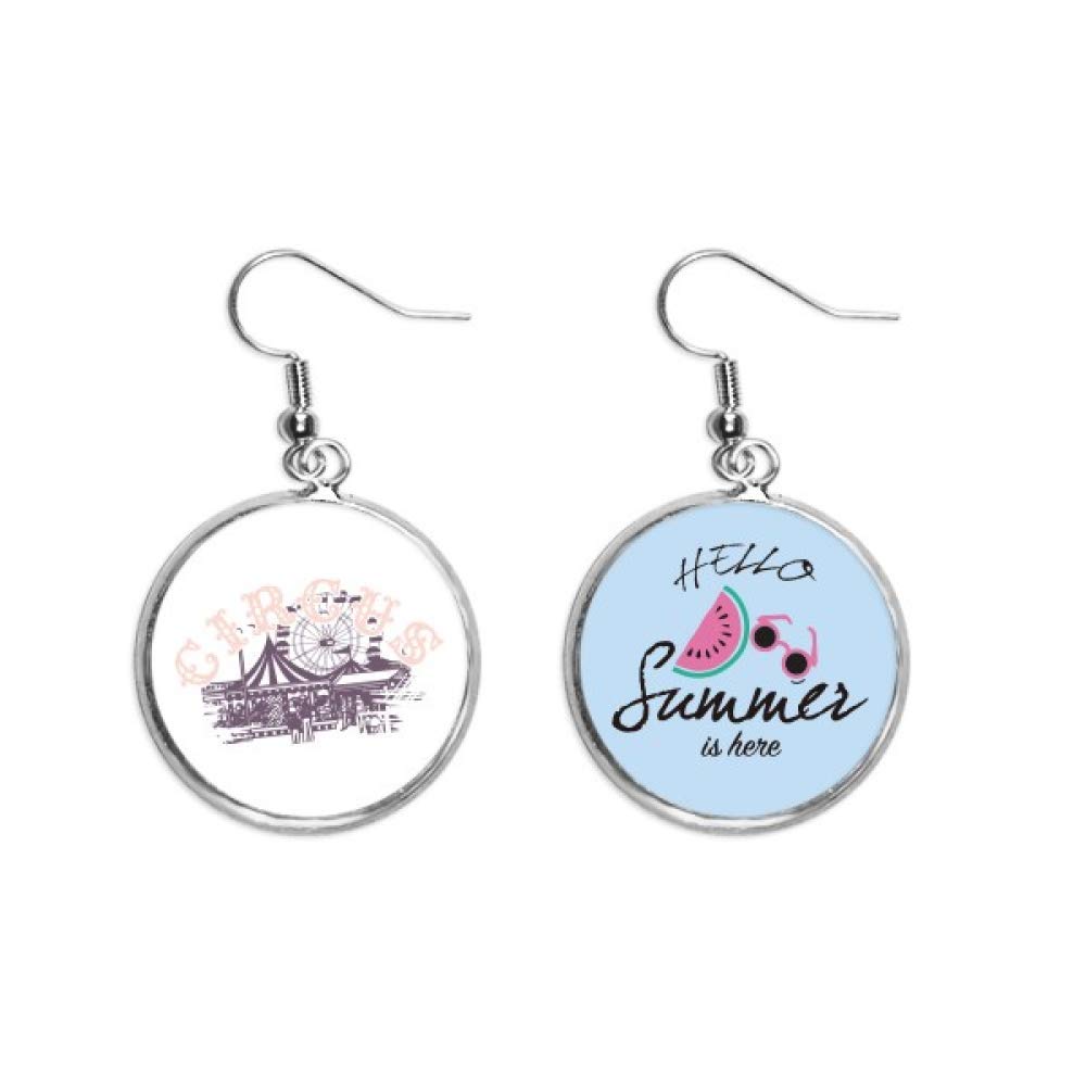 Pendientes de sandía veraniegos para el lóbulo con diseño de circo 5