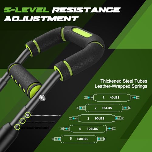 Twister Arm Trainer for Men, Chest Workout Equipment 5-Level Adjustable (40-130lb) with Ergonomic 27° Targets Biceps/Clip/Thigh, Portable Exerciser for Home Gym Travel Fitness - Image 4
