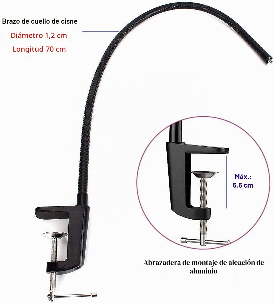 Soporte Ajustable para cámara Web y teléfono, Cuello de Cisne, 68,6 cm, para Todos los teléfonos móviles, Webcam Logitech C925e, C922, C930e, C930, C920, C615, etc