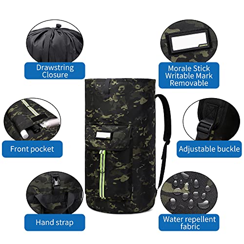 Image of laundry bag backpack,extra-large heavy duty laundry bags,laundry backpack for college students,drawstring closure (Black CP)