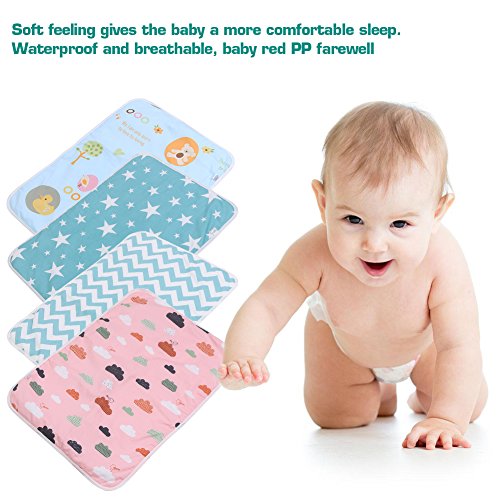 Huhushop Ultra-Soft Large Washable Baby Changing Pad Mats Baby Cotton Urine Mat Diaper Nappy Bedding Changing Cover Pad Disposable Sanitary Baby Infant Toddler Diaper Liners Covers(#C Dream Stars)
