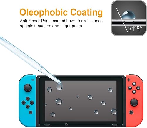 Miniatura 4 de Supershieldz Paquete de 2 protectores de pantalla de vidrio templado diseñado para Nintendo Switch, 0.013in, antiarañazos, sin burbujas