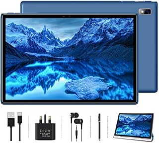 Oangcc 2022 Tablet 10 Inch Android 12 Octa Core Tablets, 4GB RAM+64GB ROM(Expand to 256G), 8000mAh | Bluetooth 4.1 | HD Display | 5+8MP Camera | 2-Year Warranty | Type-C | WiFi Tablet- Blue