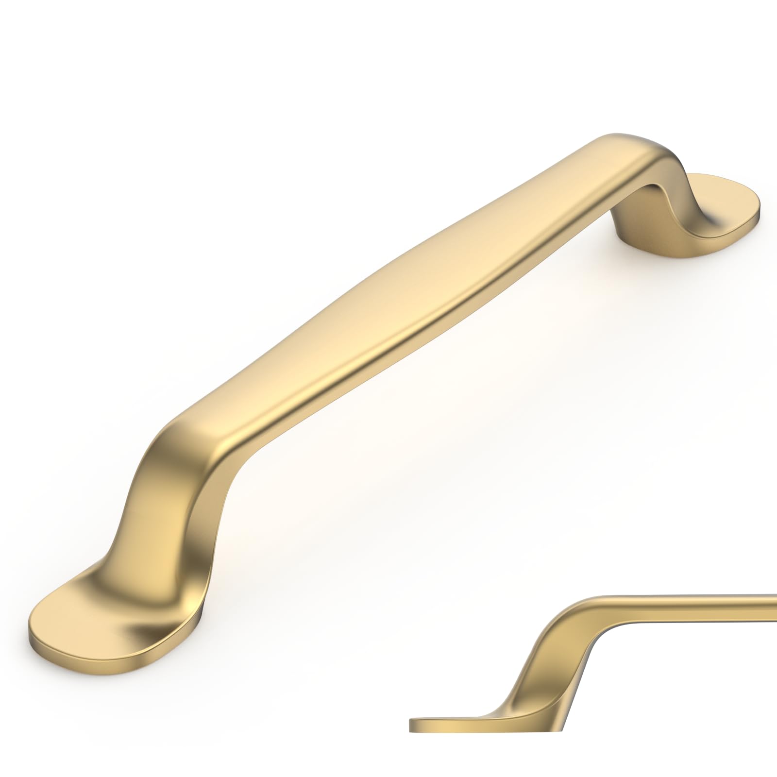 Amerdeco 10 Pack Champagne Bronze Cabinet Pulls 5 Inch(128mm) Hole Center Drawer Pulls Cabinet Hardware Kitchen Cabinet Handles for Bathroom AM009