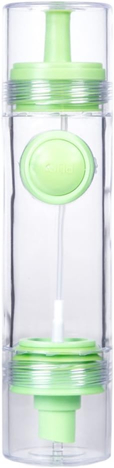 Dual Function Kitchen Vinegar Oil Sprayer Dispenser Clog Free Clear Acrylic Oil Dispenser Bottle for Salad,Grill,Barbecue (Green)