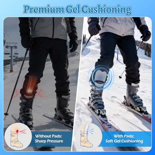 image for YIBOBO 2 Pcs Ski Shin Guards for Boots, Gel Shin Pads for Ski & Snowbo