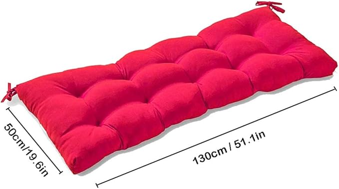 The cushion's simple design and bold color make it a versatile addition to any outdoor decor. Its weather-resistant material ensures that it can withstand the elements, whether you choose to use it on a patio bench, loveseat, or lounger. Overall, this affordable and stylish bench cushion is a practical choice for enhancing the comfort and aesthetics of your outdoor seating area. Description by ChatGPT.