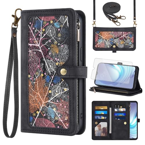Coque Motorola Moto G50 4G avec sangle et portefeuille zippé