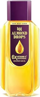 Bajaj Almond Drops Hair Oil, 475ml, Light & Non-Sticky with 6X Vitamin E for 2X Hair fall Reduction
