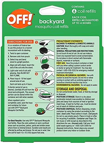 Off! Backyard Mosquito Repellent Coil Refills, Perfect for Outdoor Patios Country Fresh Scent, 6 Count (Pack of 6) - image 2