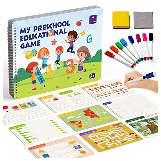 Handwriting Practice Book for kids-Toddlers Preschool Learning Activities 48 Pages Educational Game for Age of 3 4 5 6 Years Old Boys Girls Learn to Write Kindergarten Workbook Autism Montessori Toys