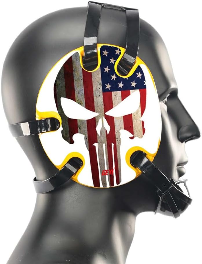 Wrestling Headgear Flag Thin Red Line Wraps (Black, Youth)