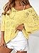 Dokotoo Women's 2026 Spring Summer Crochet Hollow Out 3/4 Sleeve Pullover Sweater Off Shoulder T-Shirts Off Shoulder Sweater Bathing Suit Cover Up for Women Yellow Cream Large