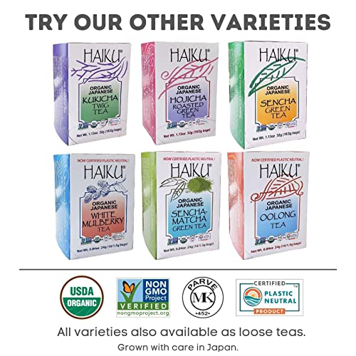 Haiku Organic Japanese Sencha Matcha Green Tea, Non-Gmo, Usda Organic, Kosher, Sencha Green Tea And Matcha Powder, 1 Box (16 Bags) #TOP6