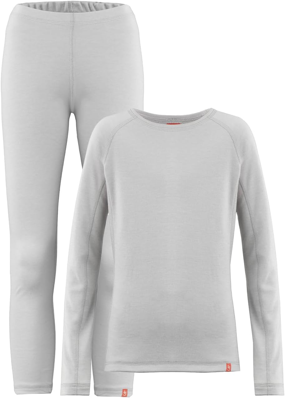 Wooly Kids Base Layer Set 30% Merino Wool Blend Thermal Underwear for Girls