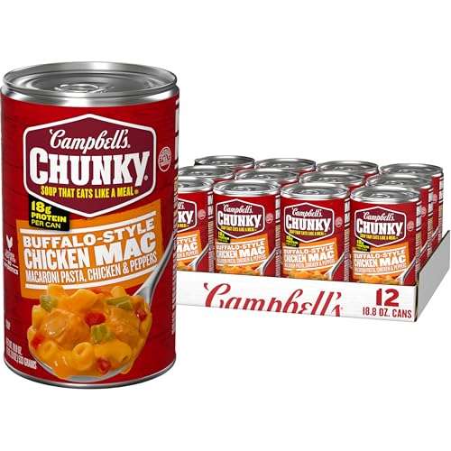 Image of Campbell's Chunky Buffalo-Style Chicken Mac Soup, 18.8 oz Can (12 Pack)