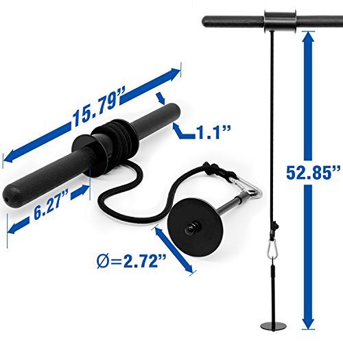 Yes4All Wrist and Forearm Blaster, Wrist & Forearm Roller with Soft Foam Grip Handles for Training, Workout - Fit 1-inch Standard & 2-inch Olympic Weight Plates (Black) by Yes4All - Image 2