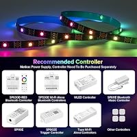 SEZO WS2812B ECO 5M 150LEDs DC5V Einzeln Adressierbaren LED Streifen Individuell SMD5050 150 Pixel Traumfarbe Programmierbar LED Lichtband Strip Flexible IP30 Nicht Wasserdicht Schwarz PCB(WS2812E) – Ansicht 3