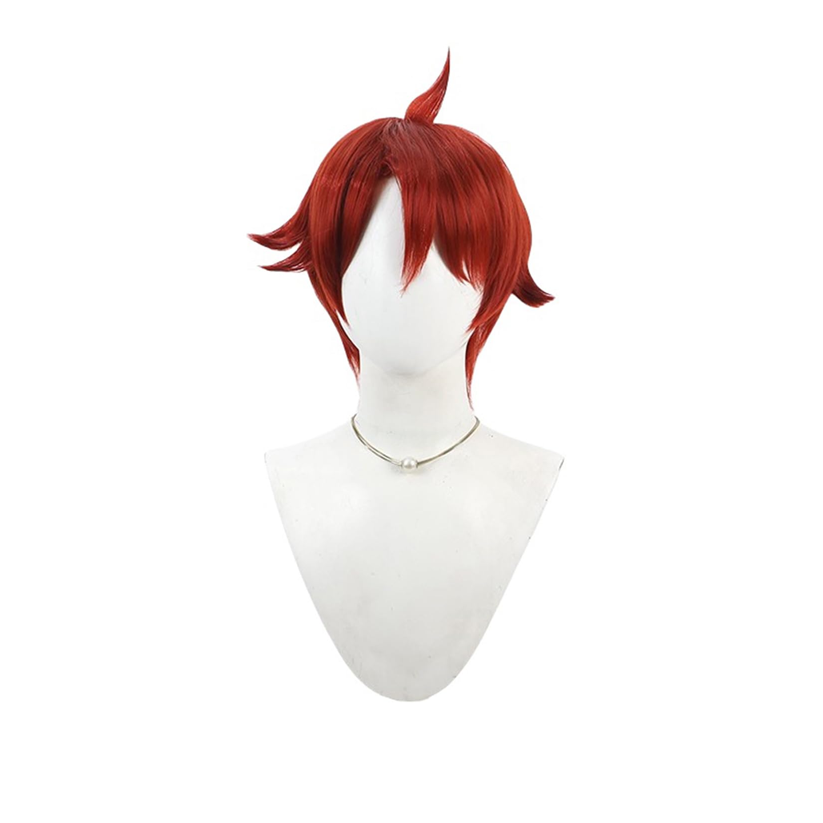 【Manhecos】コスプレ ウィッグ 兎山悟 とやまさとる 赤髪 ボブ アホ毛 耐热、漫遊展、文化祭、撮影用、ハロウィンイベント、クリスマス、テーマパーティー、アニメ展、プレゼント(ヘアネット付き) PL-12805