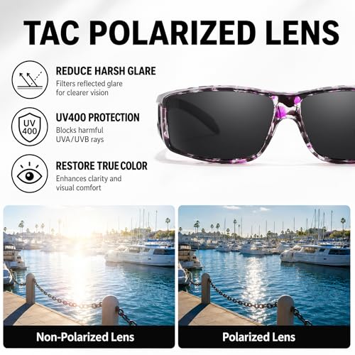 Image of VIEWBETTER Polarized Fit Over Glasses Sunglasses for Men Wrap Around Shades UV Protection Wear Over Eyeglasses SG0312
