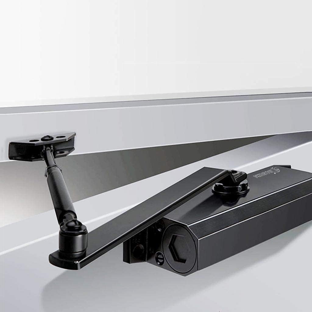 Automatic Door Closer, Spring Hydraulic Door Closure, Residential and Commercial Adjustable Spring Hydraulic Door Closer, 3 Colors (B)