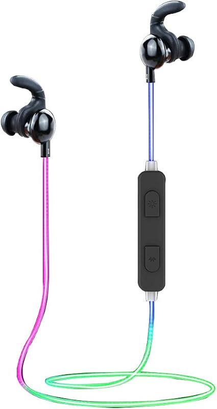HWJF Cuffie Bluetooth Colorate LED Smart Light Cuffie Wireless Cuffie  In-Ear Per Cuffie Mobili Per Telefoni Cellulari E Dispositivi  Bluetooth,Black : Amazon.it: Elettronica
