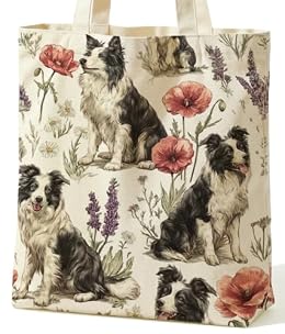 Border Collie Dog Gifts Tote Bag for Dog Lover, Border Collie Tote Bag
