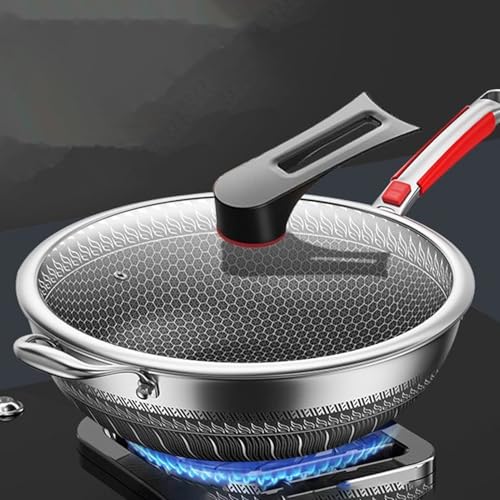Générique Non Stick Fry Pan, Nonstick Stainless Skillet Cookware, Scratch-Resistant, Lightweight & Durable, Excellent Heat Distribution, Kitchen Use for Eggs Soups Pancakes, 32cm – Image 6