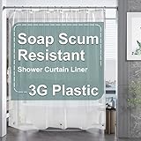 AmazerBath Clear Shower Curtain Liner, Plastic Shower Curtain Liner, Lightweight Shower Liner PEVA, Waterproof Bathroom Shower Curtains with 3 Magnets and 12 Rustproof Grommets, 72x72 Inches