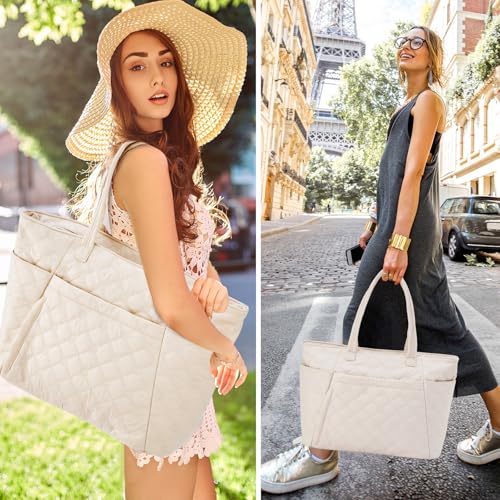 Lily queen Tote Bag for Women Puffer Shoulder Bag with Zipper Large Handbag Work (Begin) — view 6