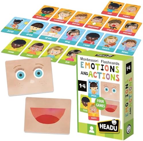 Headu Emotions and Actions Flash Cards Montessori – Social Emotional ...