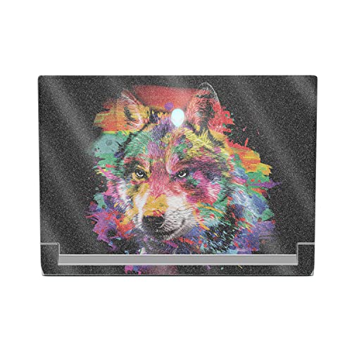 MightySkins Glossy Glitter Skin Compatible with Alienware X17 R2 (2022) Full Wrap Kit - Rainbow Wolf | Protective, Durable High-Gloss Glitter Finish | Easy to Apply & Change Styles | Made in The USA