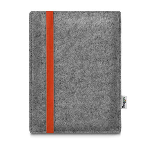 Bolsa De E-Reader Stilbag Leon Para Tolino Shine 3 Fieltro De Lana Gris Claro - Goma Elástica Naranja Funda Protectora Made In Germany Bolsa De E-Reader Stilbag Leon Para Tolino Shine 3 Fieltro De Lana Gris Claro - Goma Elástica Naranja Funda Protectora Made In Germany