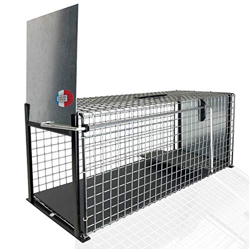 Grand piège à chat 78X31X31 cm pour attraper et capturer les chats Capture et attrape les autres animaux, chat errant et autres nuisibles Cette cage possède deux trappes, caisse de transport