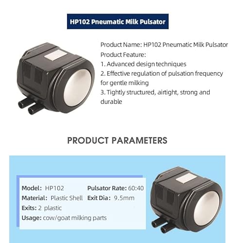 Fyearfly Melkmaschine Pulsator, Pneumatischer Melken Pulsator, HP102 Melkpulsator Kuhmelkmaschinenzubehör Landwirtschaftliche Ausrüstung mit Zwei Ausgängen für Kuh Schaf Melkmaschine